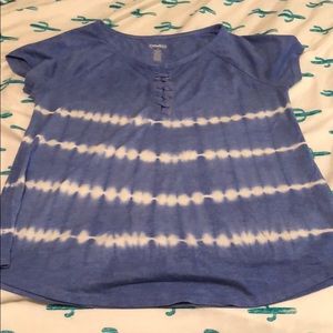 Blue tie-die girls tee
